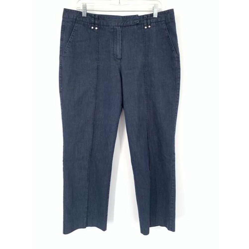 New Directions Navy Blue Cotton Blend Flat Front Women's Jeans Size 14 - Picture 5 of 7